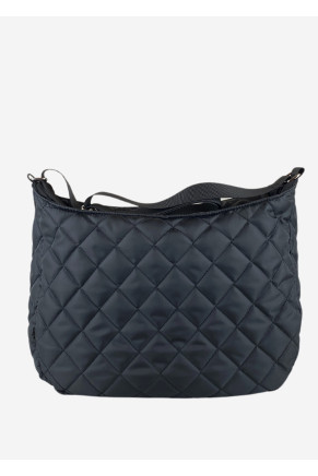 Quilted Pattern Lightweight Nylon Bag Black