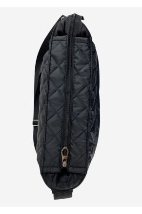 Quilted Pattern Lightweight Nylon Bag Black