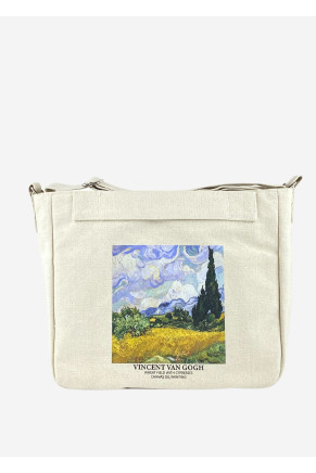 Classic Art Canvas Bag, Van Gogh Wheat Field with Cypresses