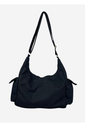 Crescent Multi Pockets Tote Bag Black